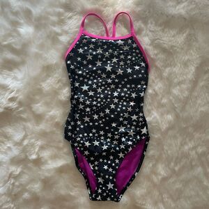 NWOT The Finals Star Bright Foil Wing Back One Piece Swimsuit Size 32 XS S